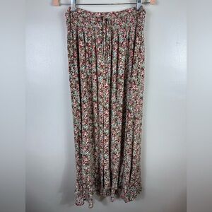 Promesa Womens Boho Floral‎ Maxi Skirt Front Slit Tie Waist NSJ1511C Multicolor